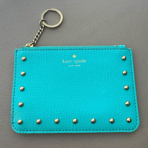 Kate Spade Turquoise Studded Cardholder - Picture 1 of 4